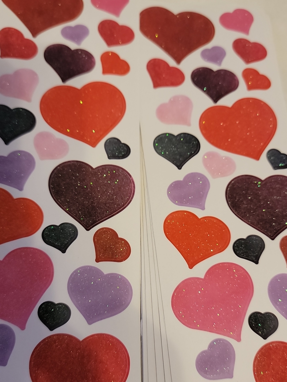 🍎 500Pc Glitter Heart Sticker Set Multicolor Sparkle Decorative Stickers Love - Picture 4 of 6
